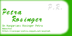 petra rosinger business card